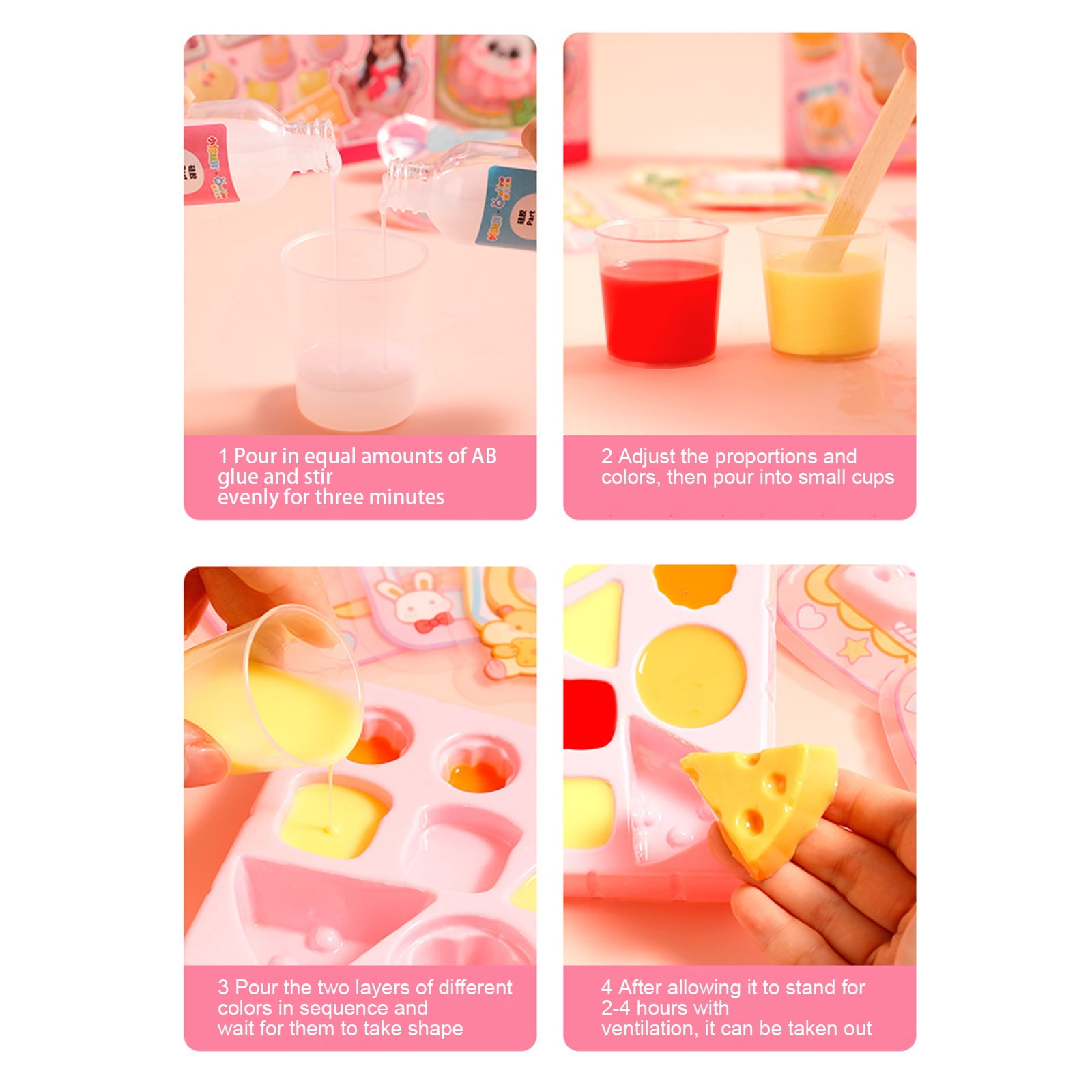 EclipseJewels DIY Squishy Toys Kit - Silicone Creative Handmade Stress Relief Toy, Make Your Own Sensory Fidget, Custom Butter Squishy Ball Craft Set,C