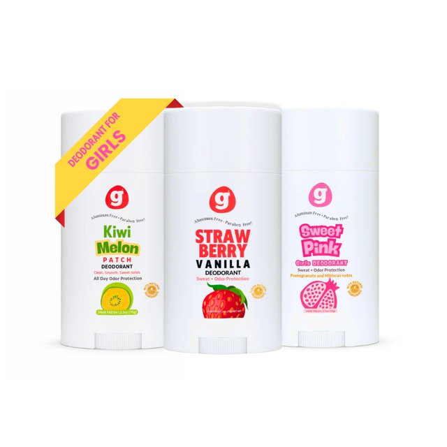 Shower Fresh- Natural Deodorant For Girls 8+ - 24Hrs Protection - PEAR BERRY - (3 Pack Variety)