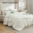 thumbnail image 5 of Queen Comforter Set Ivory - Bed in a Bag Queen Size Bedding 7 Pieces, GentleSoft™ Pintuck Bed Set Gift for Family, Pinch Pleat All Season Comforter with Sheets, Pillowcases & Shams, 5 of 5