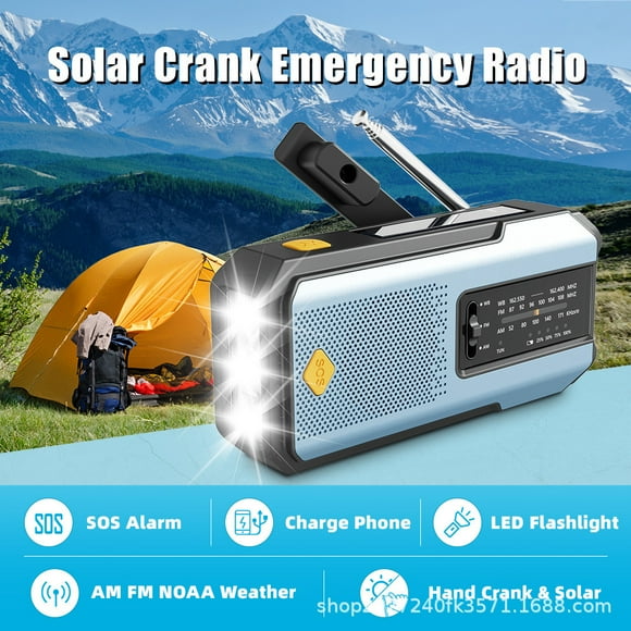 EGNMCR Portable Radio Multifunctional Emergency Hand Crank Radio Hand Crank Flashlight Portable Radio