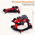 thumbnail image 3 of ELLEGNT 4-in-1 Baby Walker with Wheels, Baby Activity Center with Adjustable Height & Speed, Music, Lights & Anti-Rollover, Foldable Toddler Push Walker for Boys Girls 6-12 Months, 3 of 10