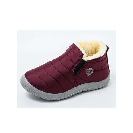 

Avamo Super Warm Boot Women Shoes Men Women Snow Booties Non-slip Sole Boots Winter Plush Liner Slip On Ankle Waterproof