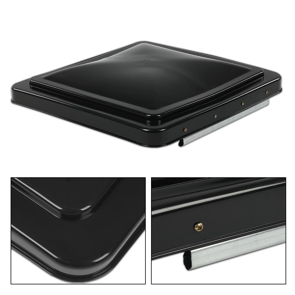 PIT66 New White 14" x 14" Replacement Roof Vent Cover Camper RV Trailer Ventline 2 Pcs Black Fit for Ventline pre-2008 and Elixir Style Pin 1994 and Newer (Accessories not assembled)