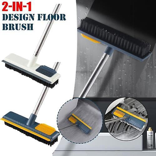 2 en 1 Grattoir et Brosse, Brosse à Récurer pour Sol avec Long Manche