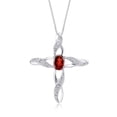 thumbnail image 3 of RYLOS Matching Jewelry Infinity Wave Set: Sterling Silver Infinity Wave Tennis Bracelet, Ring & Necklace Gemstone w/ Diamonds Adjustable 7"-8" Wrist & 18" Chain Garnet January Birthstone Ring Size 8, 3 of 7