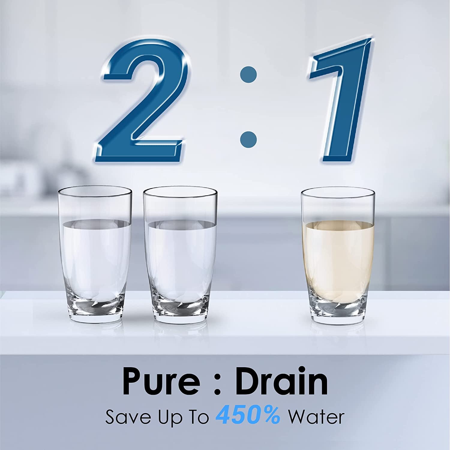 Waterdrop D6 RO Reverse Osmosis System, 600 GPD, Tankless, 2:1 Drain Ratio, USA Tech Support Water Filtration System