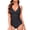 Black, variant on Women's One Piece Bathing Suits Tummy Control Swimsuits V Neck Ruched Slimming Swimwear