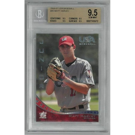 - Athlon Sports CTBL-022109 Matt Harvey 2006-07 Team USA Baseball Rookie Baseball Card No.45- BGS Graded 9.5 Gem Mint
