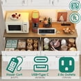 thumbnail image 4 of 71" Tall Kitchen Pantry Cabinet with 6 Doors Shelves & Led Lights & Charge Station, 47" Wide Freestanding Farmhouse Cupboard with 2 Drawer,6 Doors Storage,Adjustable Shelves,Open Countertop, White, 4 of 9