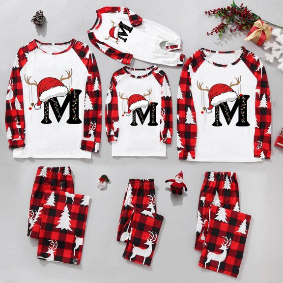 TGPMGRZ Christmas Pajamas Family Matching Pyjamas Sleepwear Nightwear Set Christmas Pajamas for Family