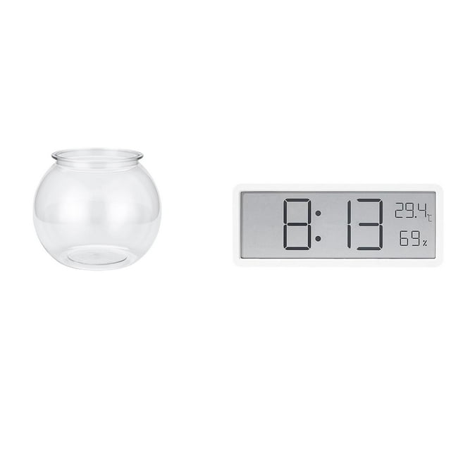 Acuario de escritorio,Pecera pequeña transparente,pecera,jarrón,mesa,Reloj de pared digital,Reloj de pared digital multifuncional para oficina,Reloj de escritorio de pantalla grande y sencillo