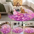 thumbnail image 5 of Round Rugs 4Ft, Pink Spring Floral Round Area Rug Washable Indoor Throw Carpet, Modern Oil Painted Daisy Botanical Soft Non Slip Circle Rug for Kitchen Nursery Room Home Decor Aesthetic, 5 of 8