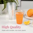 thumbnail image 4 of Prestee 100 Clear Cups with Lids, 16oz - Strawless Plastic Cups with Lids - Disposable Iced Coffee Cups - Clear Plastic Cups with Lids Bulk - Iced Coffee, Cold Brew, Smoothie for Christmas & Holiday, 4 of 8