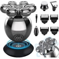 thumbnail image 1 of Afeitadoras de cabeza para hombres calvos: Afeitadora de cabeza eléctrica 5 en 1 para hombres calvos, Afeitadoras de cabeza de diseño giratorio, Kit de aseo eléctrico para hombres, 1 of 5