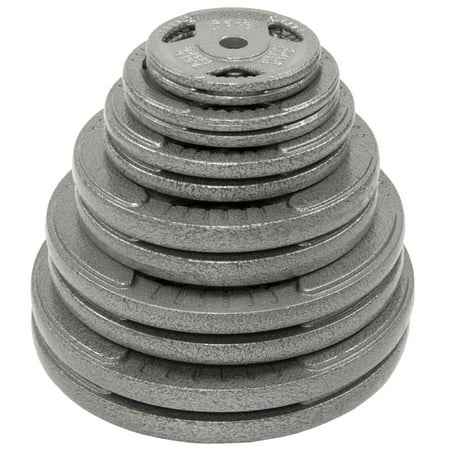 BalanceFrom Tri-Grip Cast Iron Plate Weight Plate for Strength Training, Weightlifting and Crossfit, 1-Inch, 245LBS Set Including 2x 2.5LB, 2x 5LB, 2x 10LB, 2x 25LB, 2X 35LB, 2X 45LB