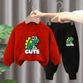 thumbnail image 3 of Pisexur Ensemble de Vêtements d'Automne pour Bébés Filles Garçons 2 Pcs Mode Décontractée Imprimé Mignon Manches Longues Col Rond Chandails en Molleton et Pantalons de Survêtement Ensemble de Survêtement pour Enfants Filles Garçons 3-8 Ans, 3 of 4