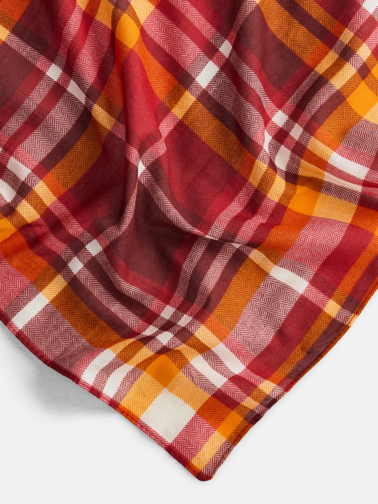 Way To Celebrate Thanksgiving Women’s Harvest Plaid Bandana, One Size, Rust