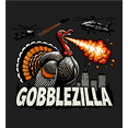 thumbnail image 2 of Turkey Gobblezilla Adult Black Crew Neck Short Sleeve Tee-3XL, 2 of 4