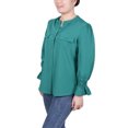 thumbnail image 2 of NY Collection Missy Long Sleeve Y Neck Blouse, 2 of 4