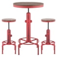 thumbnail image 4 of LumiSource Hydra Industrial Table With 2 Stools, Vintage Red/Brown Bamboo, 4 of 8