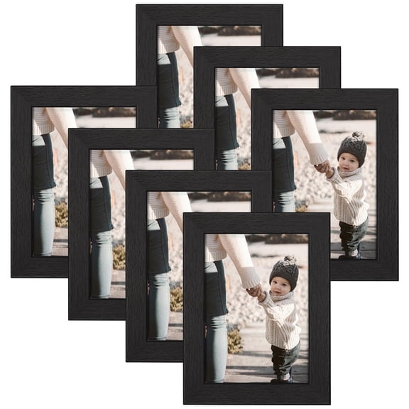Giftgarden 5x7 Picture Frame Set of 7, Black 5 by 7 Gallery Photo Frames for Wall and Tabletop Display
