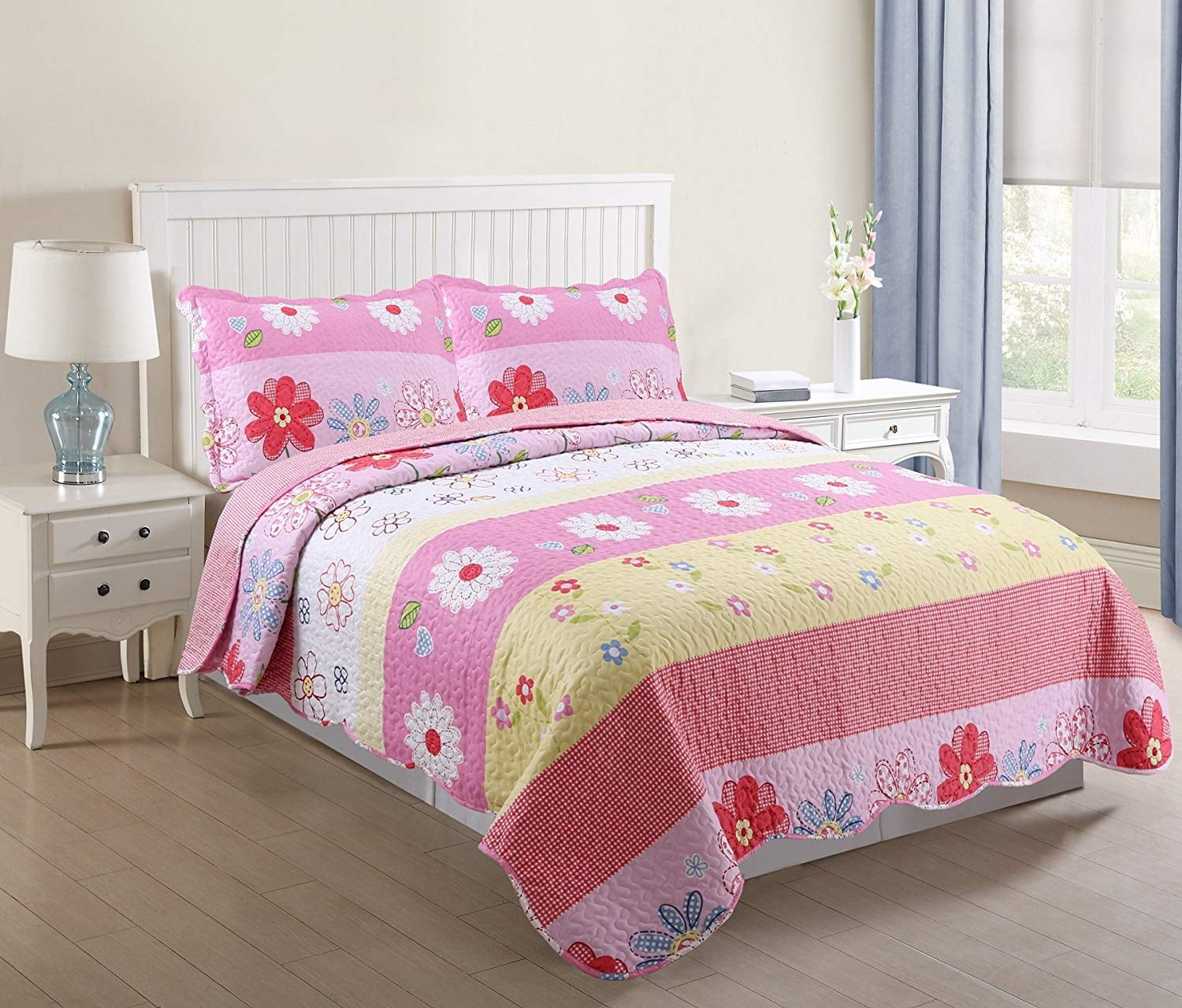 Marcielo 3 Piece Kids Bedspread Quilts Set Throw Blanket For Teens