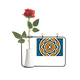 thumbnail image 1 of Botella de decoración de jarrones colgantes de flores rosas artificiales Unbranded estilo geometria tamaño 25 x 17 cm, 1 of 3