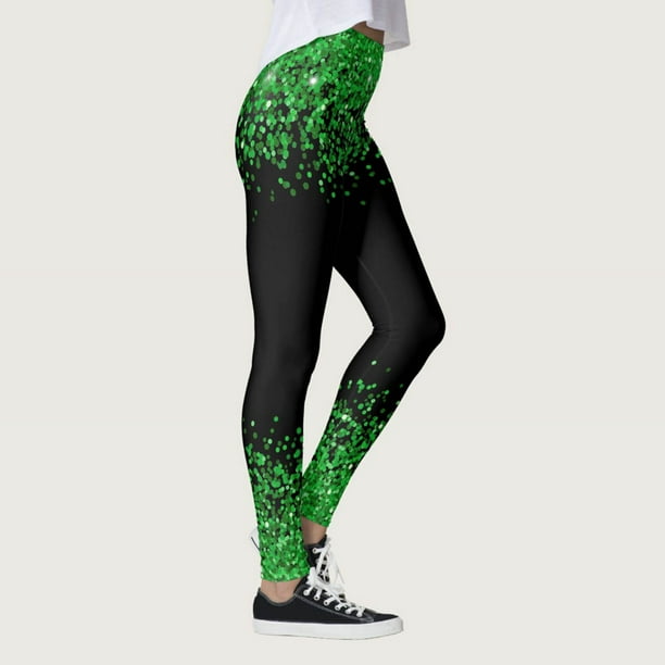 Fvwitlyh Shapermint Leggings High Waisted Women'S Paddystripes Good Luck  Green Pants Print Leggings Pants For Yoga Running Pilates Gym 