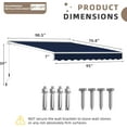 thumbnail image 6 of 7.8' x 6.8' Manual Retractable Awning, Patio Awnings Sunshade Shelter Cover with Crank Handle and Water-Resistant Polyester, Outdoor Canopy Sunsetter Awnings for Door, Window, Deck, Navy Blue, 6 of 7