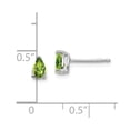 thumbnail image 2 of 14K White Gold Earring Stud Women'S Peridot Center Stone Mounting Pear Green 6 mm 3, 2 of 2