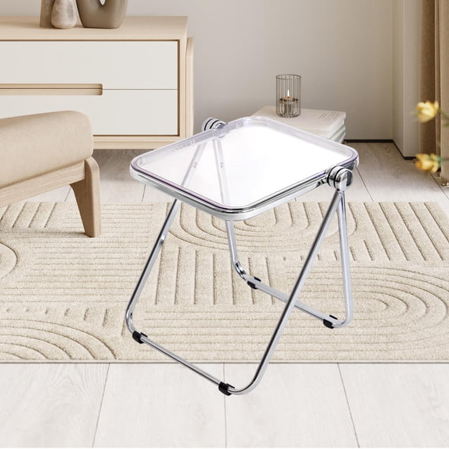 Elodie Folding Tray Table Small Folding Table Practical Sturdy Versatile Compact Simple Transparent