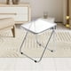 thumbnail image 1 of Mesa auxiliar plegable con bandeja, ahorra espacio, antideslizante, versátil, compacta, mesa de comedor, mesa plegable pequeña para dormitorio y hogar Transparente, 1 of 8