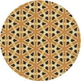 thumbnail image 1 of Ahgly Company Indoor Round Patterned Dark Bisque Brown Area Rugs, 4' Round, 1 of 6