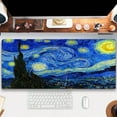 thumbnail image 2 of Simpkeely Blacklight Starry Night Mouse Pad, Van Gogh Painting Gaming Extended Large Desk Pad, UV Reactive Long Big Mouse Mat with 3mm Non-Slip Rubber Base for Office Home - 31.5" x 11.8", 2 of 7