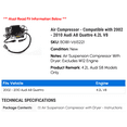 thumbnail image 2 of Air Compressor - Compatible with 2002 - 2010 Audi A8 Quattro 4.2L V8 2003 2004 2005 2006 2007 2008 2009, 2 of 2