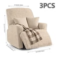 thumbnail image 2 of AuraLane Recliner Chair Cover, 3 Piece Stretchable Slipcover with Storage Pockets, Anti-Slip Furniture Protector for Kids & Pets(1 Seater,Only Cover), 2 of 5