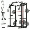 thumbnail image 1 of JoanKaren Power Rack Cage,2000lbs Heavy Duty Steel Squat Rack with LAT-Pull Down System,Pulley System & Dip Station,Black, 1 of 9