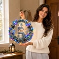 thumbnail image 5 of DIY Christmas Wreath Kit with LED Lights, Light-Up Pearl Painting Kit, Diamond Art Wreath for Adults, Beaded Christmas Wreath Ornament for Door & Wall, 9.45" × 9.45", Akmoler, 5 of 5