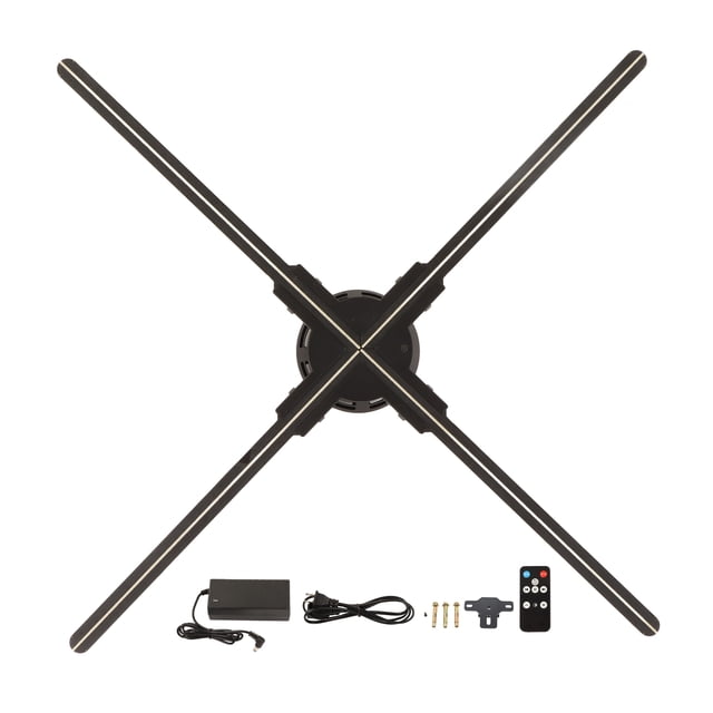 Máquina de publicidad holográfica 3D 2000x720 720 LED 4 hojas Plug and Play Ventilador holográfico 3D WiFi ajustable 100‑240 V Enchufe estadounidense