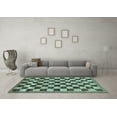 thumbnail image 3 of Ahgly Company Indoor Rectangle Checkered Light Blue Modern Area Rugs, 2' x 4', 3 of 4