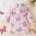 thumbnail image 6 of HFHAPW Toddler Robes Cute Pattern Bathrobe Unisex Kids Robe Baby Flannel Hoodie Pajamas Sleepwear for 1T 2T 3T 4T 5T 6T 7T(Light Pink,1-2 Y), 6 of 9
