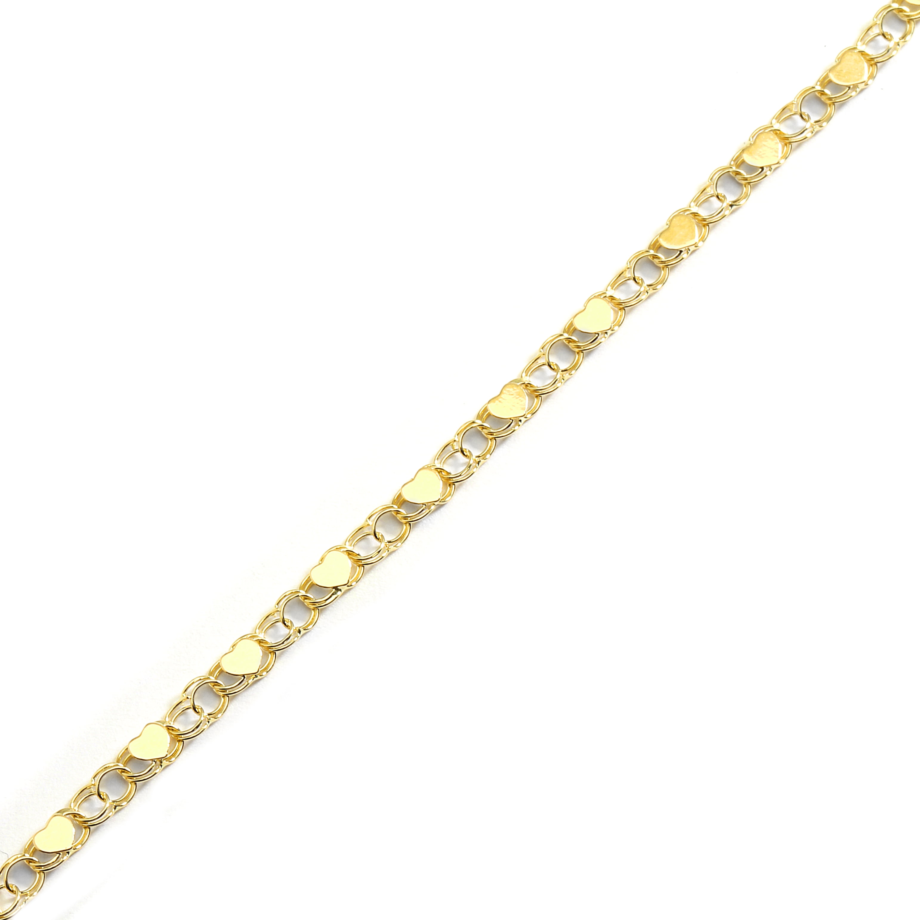 10k Fine Gold Heart Bracelet and Anklet for Women and Girls, (0.14")