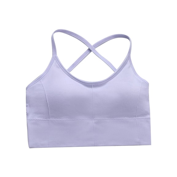 Sngxgn High Impact Sports Bras for Women High Support Womens Sports Bras Strappy Padded Sports Bra(Purple,XL)