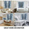 thumbnail image 4 of Abstract Blue Kitchen Window Curtains 27.5 x 39 Inch Small Short Mini Cafe Rod Pocket Dark Navy Gray Grey Watercolor Living Bedroom Room Home Treatment Set of 2 Curtain Panels Drapes Tiers, 4 of 6