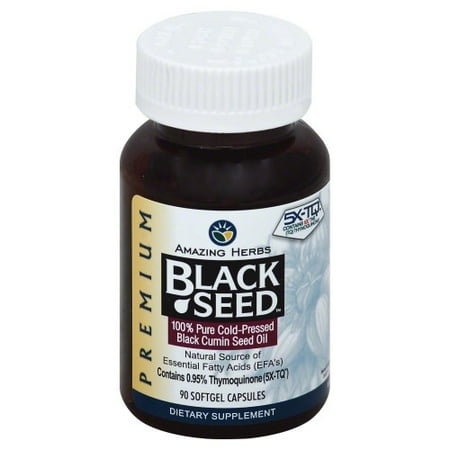 Amazing Herbs Black Seed Black Cumin Seed Oil - 90 (Best Herbs For Hypothyroidism)