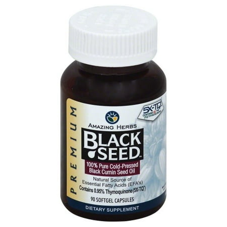 Amazing Herbs Black Seed Black Cumin Seed Oil - 90 (Best Herbs For Asthma)