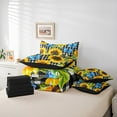 thumbnail image 6 of Manfei Rustic Sunflower 7pcs Bedding Comforter Set,Dreamy Blue Butterfly Queen Bedding Sets,White Black Geometric Plaid Queen Sheet Sets For Kids,Super Cozy Room Decor Reversible, 6 of 8