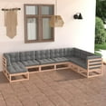 thumbnail image 1 of vidaXL 8 Piece Garden Lounge Set with Cushions Solid Wood Pine, 1 of 5