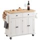 thumbnail image 1 of Carrito con isla de cocina VEVOR con tapa de madera maciza, 90 cm, blanco, 1 of 9