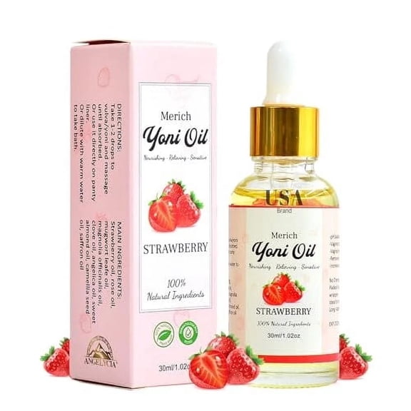 Merich Natural Feminine Body Oil with Strawberry – Plant-Based Personal Care Oil for Freshness and Aromatherapy